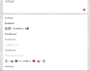 TechTout is written in different fonts on IG Fonts