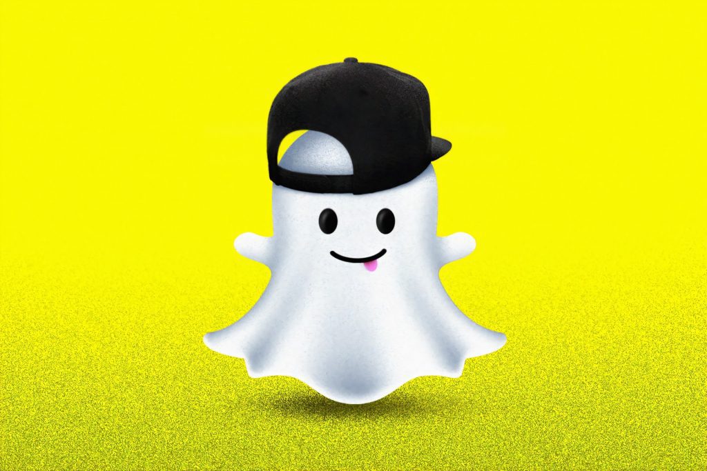 A photo of Snapchat ghost wearing a black cap for how to get Snapstreaks back