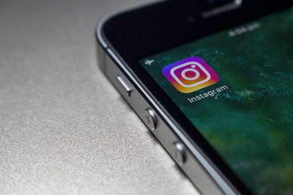 A photo of a smartphone with Instagram icon