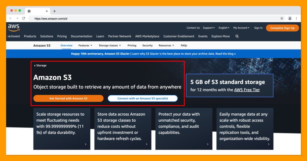 Cloud Object Storage – Amazon S3 – Amazon Web Services