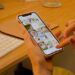 A photo of a person using Instagram on iPhone, showing Instagram stories decorations