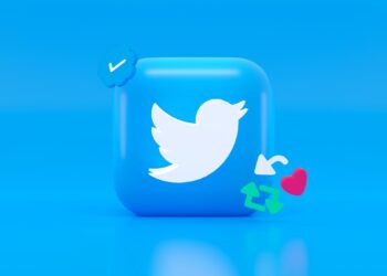 A 3d render of Twitter like and retweet with logo
