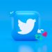A 3d render of Twitter like and retweet with logo