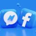 3D render of Facebook and Messenger logos