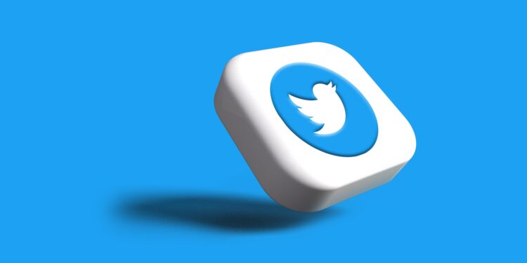 Twitter 3D icon render