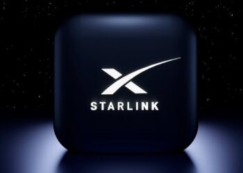 Starlink internet logo in 3d render
