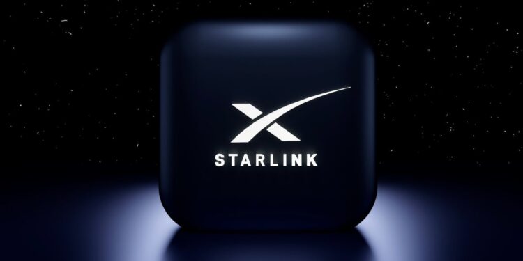 Starlink internet logo in 3d render
