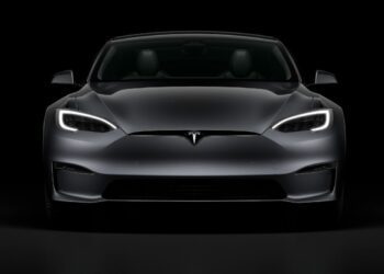 Tesla Model S in dark