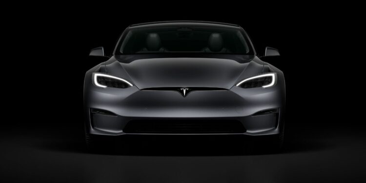 Tesla Model S in dark