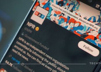 NPR Twitter account with Government funded label