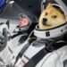 Doge dog with elon musk a design of manipulated image of them going to moon