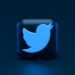 A 3d render of Twitter icon in dark blue