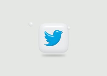 A 3d render of Twitter logo
