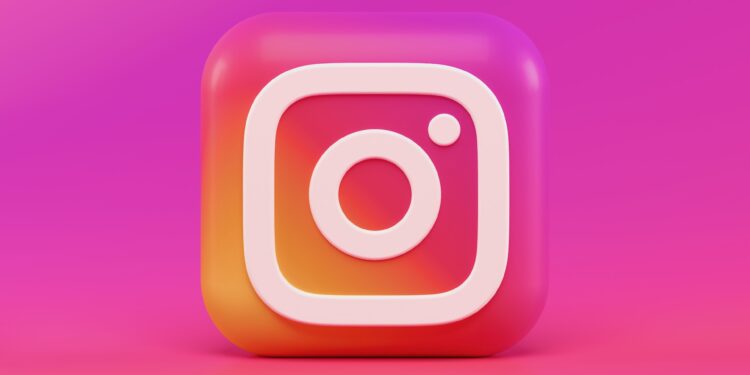 A 3d render of Instagram logo