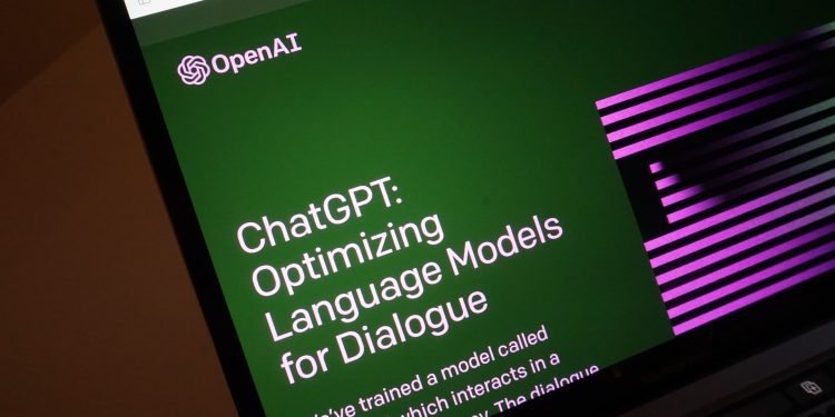 A ChatGPT homepage on OpenAI's website