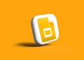 A 3d rendered logo of Google Slides