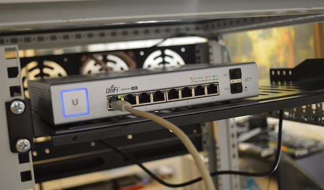 A photo of Network Switch connected