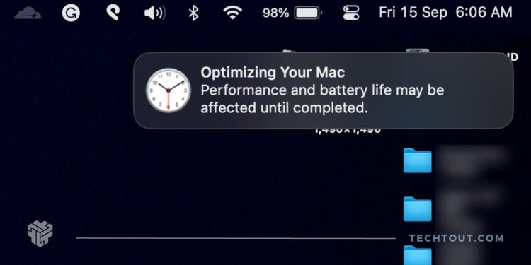 Optimizing Your Mac notification on macOS