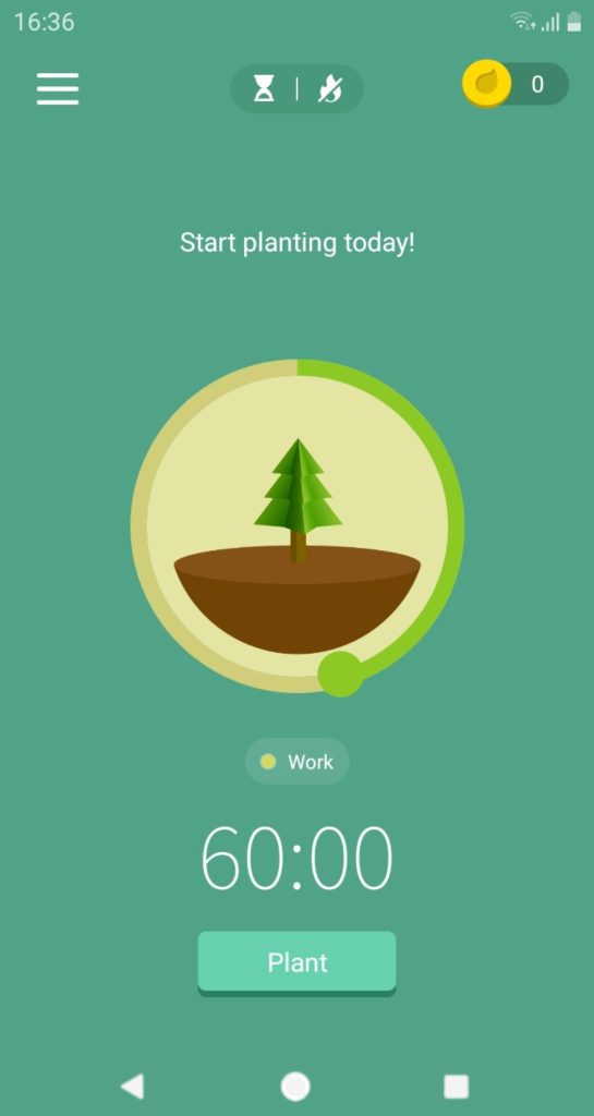A screenshot of Forest app