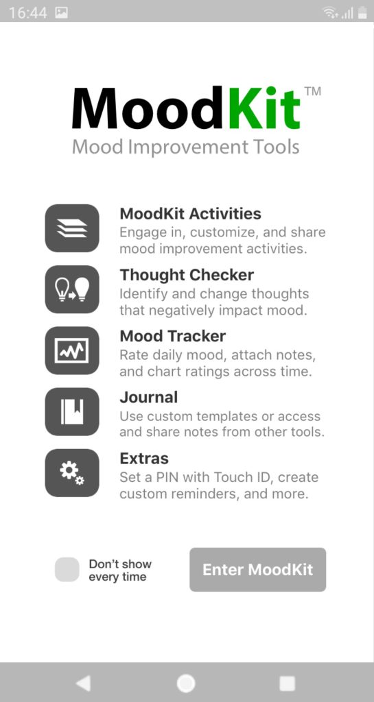 A screenshot of Moodkitb app