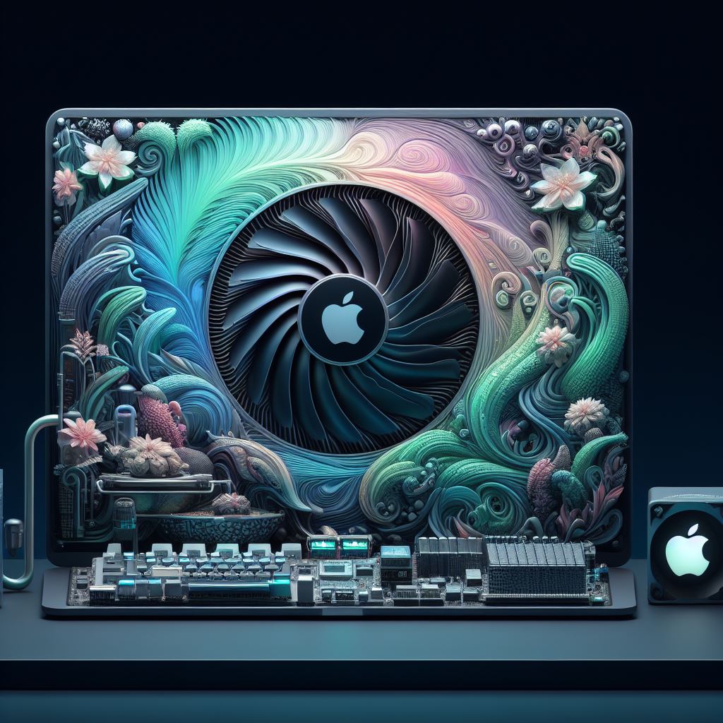 A 3D illustration of a fan in a MacBook